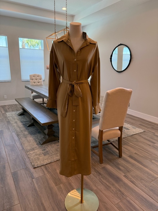 Banana Republic Dresses & Skirts - NWT! Banana Republic - Long-Sleeve Buttoned Long Shirt Dress in Champagne